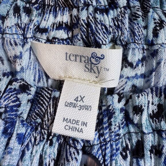 Terra & Sky Blue Depths Women's Plus‎ Conv  Off the Shoulder Blouse Size 4X NWT - Picture 4 of 10